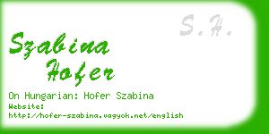 szabina hofer business card